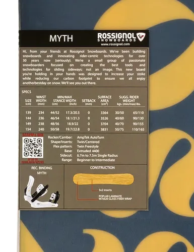 Deska snowboardowa Rossignol Myth - Długość (cm) - 149