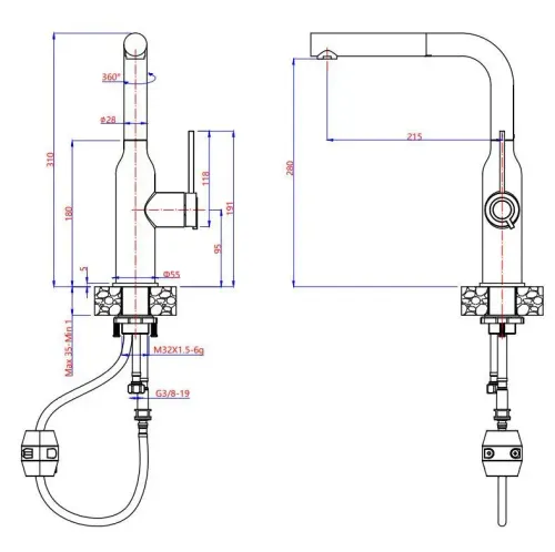Bateria Quadron 3573500_ PVDG1 Angelina Złoty Stal szlachetna