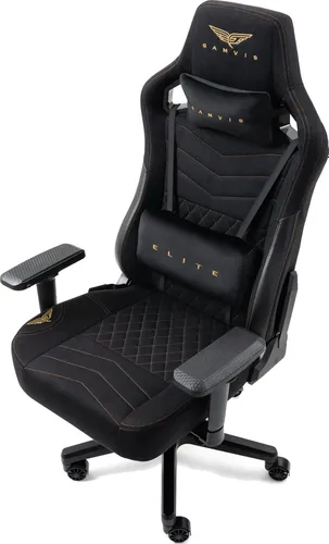 Fotel GAMVIS Elite 2.0 Pro XXL Czarny (złote elementy)