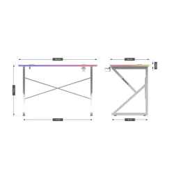 Biurko gamingowe HUZARO Hero 1.7 RGB Biały