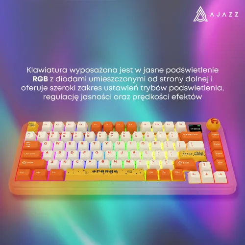 Klawiatura mechaniczna Ajazz AK820 MAX Plus Avocado Switch Pomarańczowy