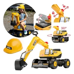 Jeździk Koparka Falk Jcb Digger Dla Dziecka 3-7 Lat Ruchoma Łyżka + Kask