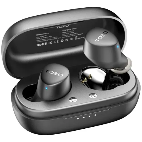 Słuchawki bezprzewodowe Tozo Agile Dots Dokanałowe Bluetooth 5.3 Czarny