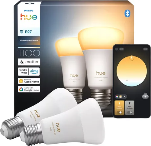 Inteligentna żarówka LED PHILIPS HUE 929003854902 8.1W E27 Bluetooth, ZigBee (2 szt.)