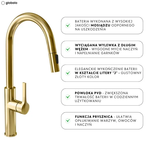 Bateria Globalo Divio Złoty Mosiądz/Pvd