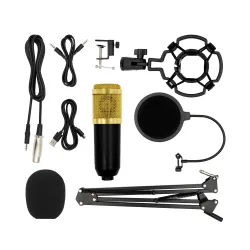 Mikrofon Musicmate MM-SD150 LiveMix + Zestaw do nagrywania i streamingu Przewodowy Pojemnościowy Czarno-złoty