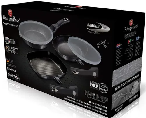 Zestaw patelni BERLINGER HAUS Metallic Line Carbon Pro Edition BH-7048 (5 elementów)
