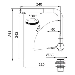 Bateria FRANKE Active L Window Pull-out spray 115.0653.391 Chrom