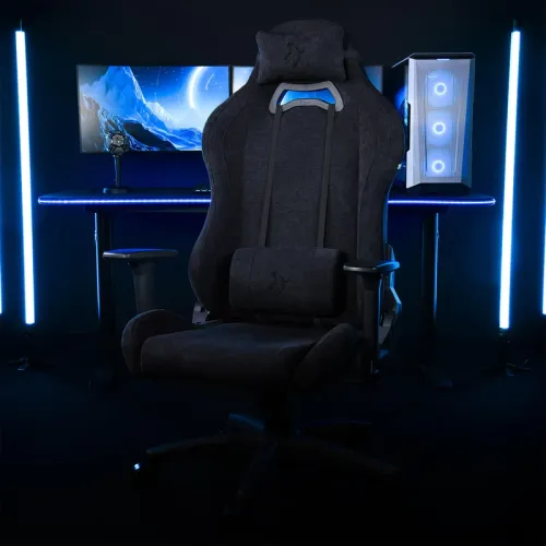 Fotel Arozzi Torretta Soft Fabric Pure Black Gamingowy do 120kg Tkanina Czarny