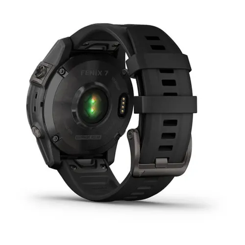 Smartwatch Garmin Fenix 7 Sapphire Solar Czarny Tytan DLC z czarnym paskiem (010-02540-35)