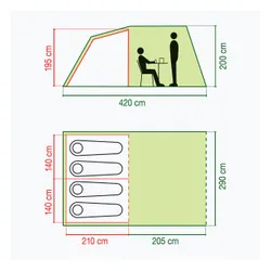 Namiot kempingowy 4-osobowy Coleman Coastline 4 Deluxe green