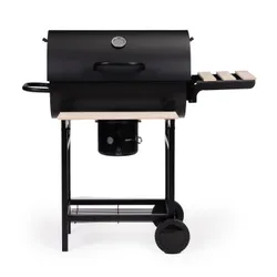 Grill węglowy ogrodowy z pokrywą termometr popielnik drewniane półki MultiGarden