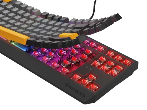 Klawiatura mechaniczna Genesis Thor 230 TKL US RGB Outemu Red Szary