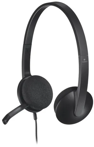Słuchawki przewodowe z mikrofonem Logitech USB Headset H340 Nauszne Czarny
