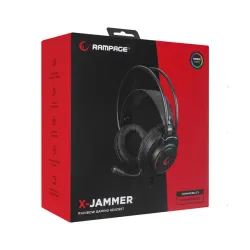 Słuchawki przewodowe z mikrofonem Rampage RM-K27 X-Jammer Nauszne Czarny