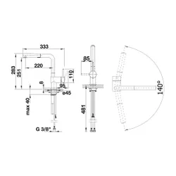 Bateria BLANCO Linus-S Vario 518406 Chrom