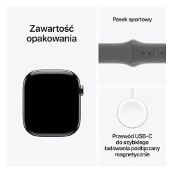 Apple Watch Series 10 GPS + Cellular 46mm z tytanu w kolorze naturalnym pasek sportowy górska szarość M/L