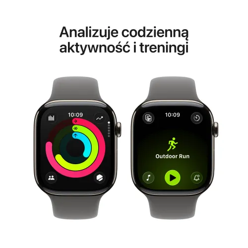 Apple Watch Series 11 GPS + Cellular 46mm Tytan Naturalny Pasek sportowy Górska szarość M/L