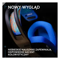 Słuchawki bezprzewodowe z mikrofonem Logitech G535 Lightspeed Nauszne Czarno-niebieski