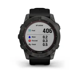 Smartwatch Garmin Fenix 7x Sapphire Solar Tytanowy Szary DLC z czarnym paskiem (010-02541-11)