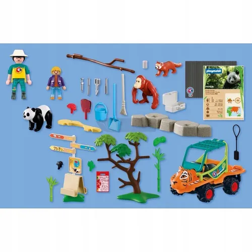 PLAYMOBIL Zoo 72072 Opiekun zwierząt z pojazdem, zestaw dla dzieci +4 lata