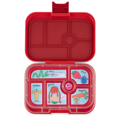 Szczelna średnia śniadaniówka Yumbox Original - wow red /monsters