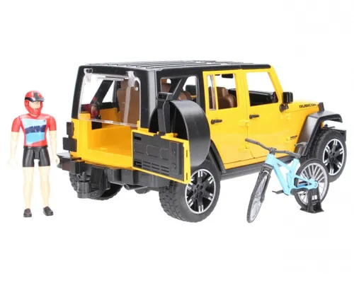 Машинка Bruder Jeep Wrangler Unlimited Rubicon z rowerem górskim i figurką kolarza (02543)