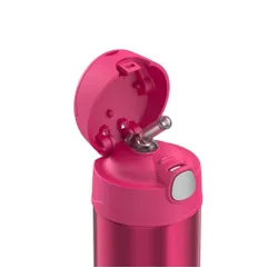 FUNtainer termos dziecięcy ze słomką 355 ml Thermos - pink metallic