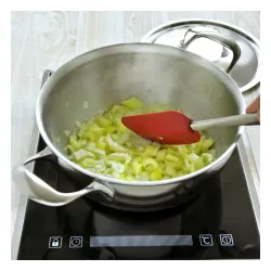 DEMEYERE Atlantis 28 cm - patelnia stalowa z pokrywką