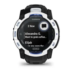 Smartwatch GARMIN Instinct 3 50mm Solar Biały + pasek czarno-niebieski