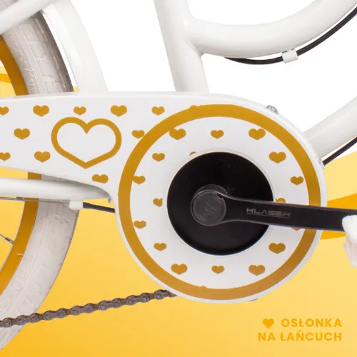 Rower dziecięcy SUN BABY Heart Bike 20 cali dla dziewczynki Biało-złoty