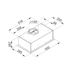 Okap VDB Top-Box Glass 60 Biały