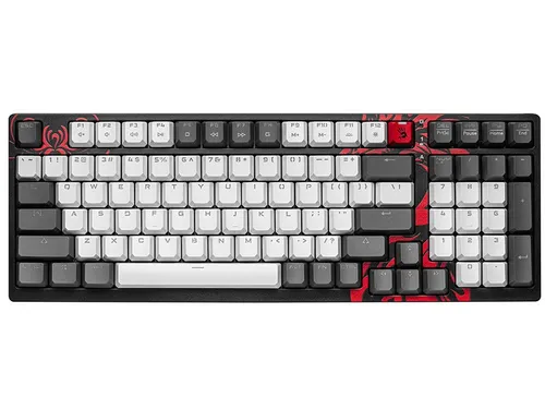 Klawiatura gamingowa A4Tech Bloody S98 Naraka BLMS Red Plus przewodowa mechaniczna podświetlana biało-czarna