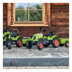 Falk Traktor Claas Zielony na Pedały z Przyczepą + Klakson od 2 Lat.