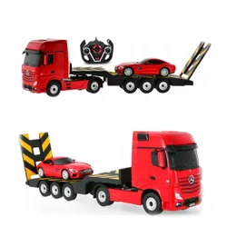 Zdalnie sterowany samochód COIL auto RC pilot duży zestaw 2 auta Mercedes Actros z lawetą 1:24 RTR czerwony
