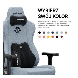 Fotel Anda Seat Kaiser 3E XL Gamingowy do 150kg Tkanina Szaro-niebieski