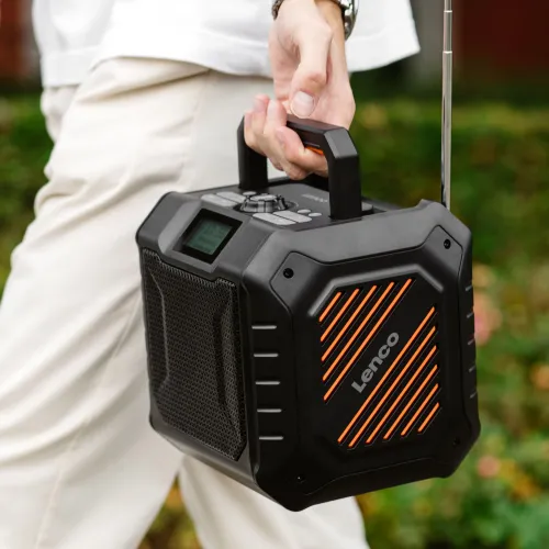 Radioodbiornik Lenco ODR-160GY Budowlane Radio FM, DAB+ 35W Czarny