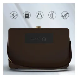 Głośnik mobilny W-KING K6L + 2 mikrofony Brązowy