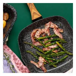 NAVA Nature 28 x 28 cm czarna - patelnia grillowa aluminiowa