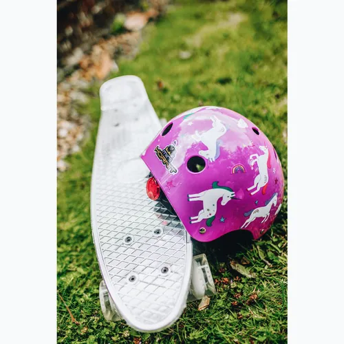 Kask rowerowy dziecięcy Hornit Unicorn purple/white