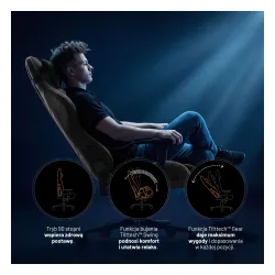 Fotel Diablo Chairs X-One 2.0 Small Burned Black Gamingowy do 90kg Tkanina Czarny