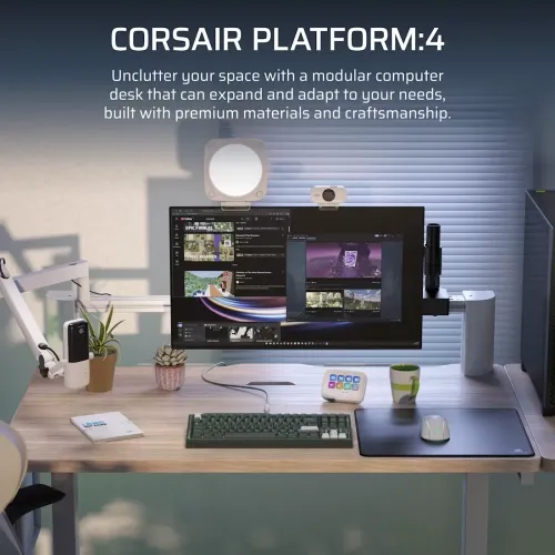 Biurko Corsair Platform:4 Standardowy 120cm Drewno bejcowane na kolor jasnej sosny
