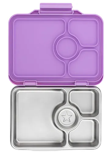 Lunchbox 4-komorowy Yumbox Pret ze stalową tacą - lavende purple