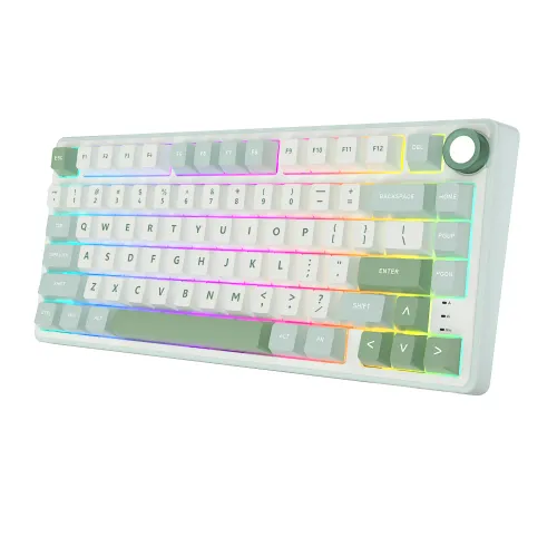 Klawiatura mechaniczna Royal Kludge RK-R75 Sky Cyan Brown Switch Biało-Błękitny