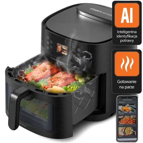 Air Fryer Frytkownica beztłuszczowa AI GÖTZE & JENSEN AF850T by Setti+ WiFi rozpoznawanie potraw i gotowanie na parze