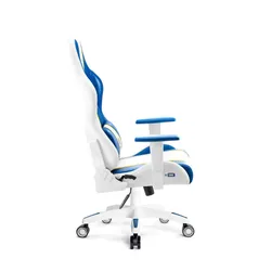 Fotel Diablo Chairs X-One 2.0 Normal Size Gamingowy do 160kg Skóra ECO Tkanina Biało-niebieski