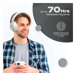 Słuchawki bezprzewodowe PowerLocus Orion Nauszne Bluetooth 5.4 Piaskowy