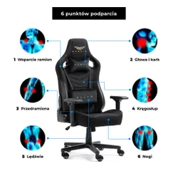 Fotel GAMVIS Elite 2.0 XL Basic Czarny (złote elementy)