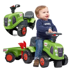 Falk Traktorek Baby Claas Zielony z Przyczepką + akc. od 1-3 lat
