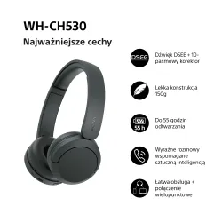 Słuchawki bezprzewodowe Sony WH-CH530 Nauszne Bluetooth 6.0 Czarny